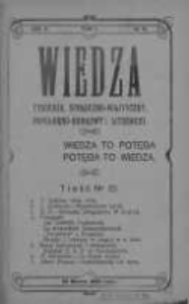 Wiedza. Tygodnik społeczno-polityczny, popularno-naukowy i literacki 1908, Rok II, Tom I, Nr 13