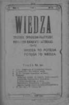 Wiedza. Tygodnik społeczno-polityczny, popularno-naukowy i literacki 1908, Rok II, Tom I, Nr 14