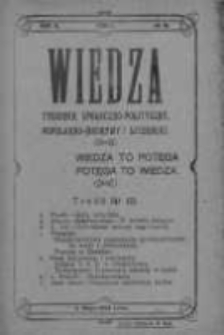Wiedza. Tygodnik społeczno-polityczny, popularno-naukowy i literacki 1908, Rok II, Tom I, Nr 18