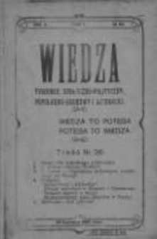 Wiedza. Tygodnik społeczno-polityczny, popularno-naukowy i literacki 1908, Rok II, Tom I, Nr 26