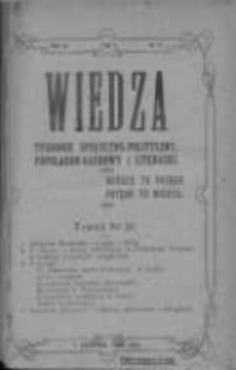 Wiedza. Tygodnik społeczno-polityczny, popularno-naukowy i literacki 1909, Rok III, Tom II, Nr 31
