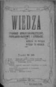 Wiedza. Tygodnik społeczno-polityczny, popularno-naukowy i literacki 1909, Rok III, Tom II, Nr 46