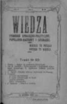 Wiedza. Tygodnik społeczno-polityczny, popularno-naukowy i literacki 1909, Rok III, Tom II, Nr 50