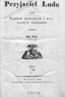 Przyjaciel Ludu czyli Tygodnik potrzebnych i pożytecznych wiadomości 1836/37, R. 3, nr 1