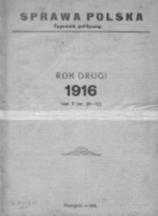 Sprawa Polska. Tygodnik polityczny 1916, R. 2, Tom II, Nr 27