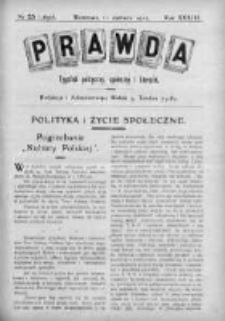 Prawda. Tygodnik polityczny, społeczny i literacki 1913, Nr 25