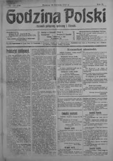 Godzina Polski : dziennik polityczny, społeczny i literacki 29 kwiecień 1917 nr 115