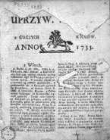 Uprzywilejowane Wiadomości z Cudzych Krajów 1733, Nr [4]