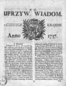 Uprzywilejowane Wiadomości z Cudzych Krajów 1737, Nr 3