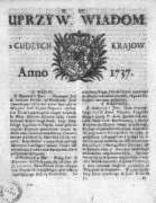 Uprzywilejowane Wiadomości z Cudzych Krajów 1737, Nr 6