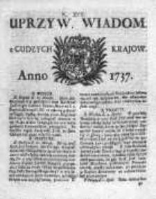 Uprzywilejowane Wiadomości z Cudzych Krajów 1737, Nr 17