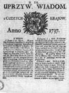 Uprzywilejowane Wiadomości z Cudzych Krajów 1737, Nr 19