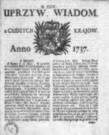 Uprzywilejowane Wiadomości z Cudzych Krajów 1737, Nr 24