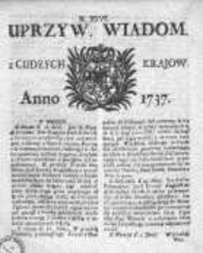 Uprzywilejowane Wiadomości z Cudzych Krajów 1737, Nr 26