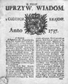 Uprzywilejowane Wiadomości z Cudzych Krajów 1737, Nr 34