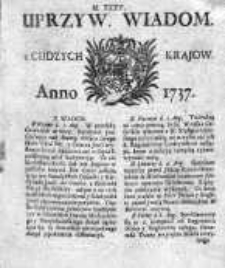 Uprzywilejowane Wiadomości z Cudzych Krajów 1737, Nr 35