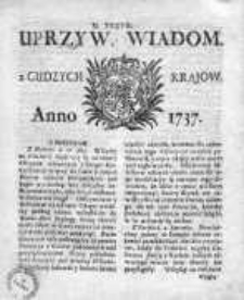 Uprzywilejowane Wiadomości z Cudzych Krajów 1737, Nr 37