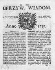 Uprzywilejowane Wiadomości z Cudzych Krajów 1737, Nr 41