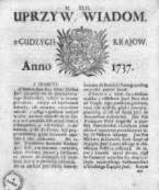 Uprzywilejowane Wiadomości z Cudzych Krajów 1737, Nr 42