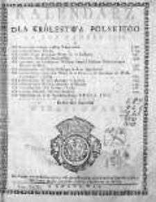 Kalendarz dla Królestwa Polskiego... na horyzont krakowski wyrachowany 1786