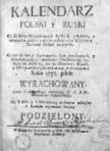 Kalendarz Polski y Ruski co do świąt nieruchomych polskich y ruskich...1775