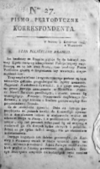 Korespondent Warszawski Donoszący Wiadomości Krajowe i Zagraniczne 1794, Nr 27