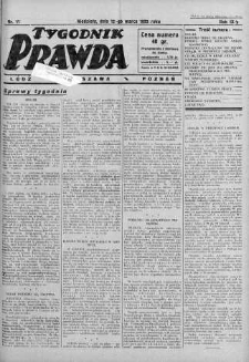Tygodnik Prawda 12 marzec 1933 nr 11