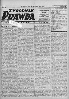 Tygodnik Prawda 19 marzec 1933 nr 12