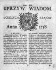 Uprzywilejowane Wiadomości z Cudzych Krajów 1738, Nr 59