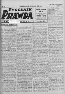 Tygodnik Prawda 9 kwiecień 1933 nr 15