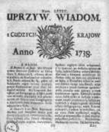 Uprzywilejowane Wiadomości z Cudzych Krajów 1738, Nr 85