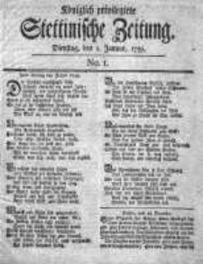 Stettinische Zeitung. Königlich privilegirte 1759, Nr 1