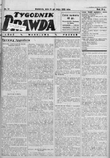 Tygodnik Prawda 21 maj 1933 nr 21
