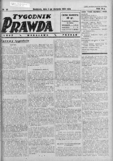 Tygodnik Prawda 6 sierpień 1933 nr 32