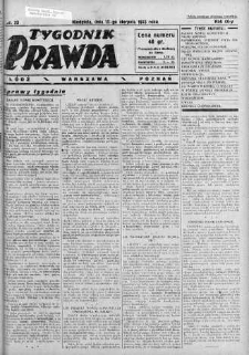 Tygodnik Prawda 13 sierpień 1933 nr 33