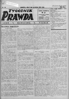 Tygodnik Prawda 3 wrzesień 1933 nr 36