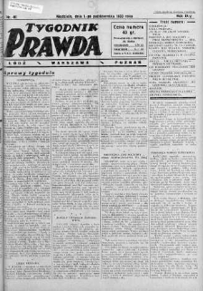 Tygodnik Prawda 1 październik 1933 nr 40