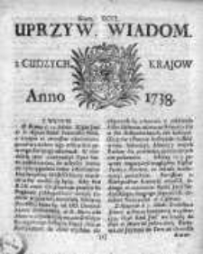 Uprzywilejowane Wiadomości z Cudzych Krajów 1738, Nr 96