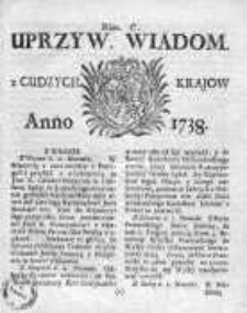 Uprzywilejowane Wiadomości z Cudzych Krajów 1738, Nr 100