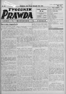 Tygodnik Prawda 12 listopad 1933 nr 46