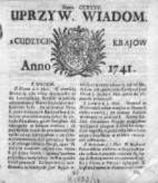 Uprzywilejowane Wiadomości z Cudzych Krajów 1741, Nr 235