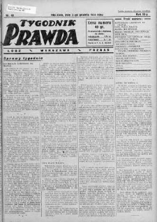 Tygodnik Prawda 3 grudzień 1933 nr 49