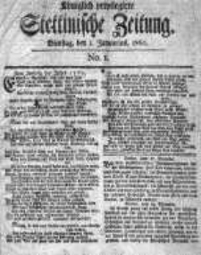 Stettinische Zeitung. Königlich privilegirte 1760, Nr 1