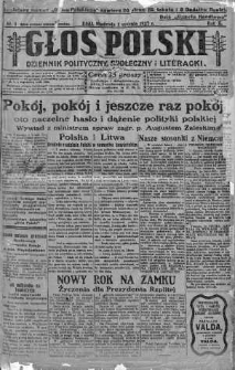 Głos Polski : dziennik polityczny, społeczny i literacki 1 styczeń 1927 nr 1