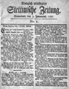 Stettinische Zeitung. Königlich privilegirte 1767, Nr 1