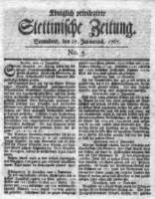 Stettinische Zeitung. Königlich privilegirte 1767, Nr 5