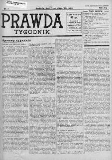 Tygodnik Prawda 11 luty 1934 nr 7