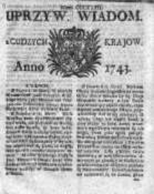 Uprzywilejowane Wiadomości z Cudzych Krajów 1743, Nr 332