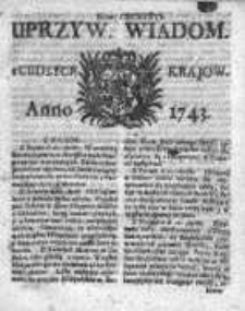 Uprzywilejowane Wiadomości z Cudzych Krajów 1743, Nr 336