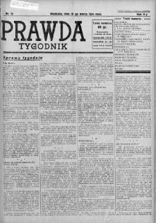 Tygodnik Prawda 18 marzec 1934 nr 12